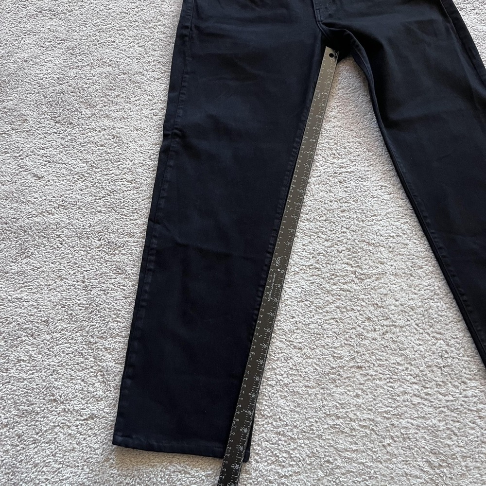 Aviator Stretch Straight Fit Jeans Mens 36 Black Dark Wash Denim Made USA - Picture 12 of 15